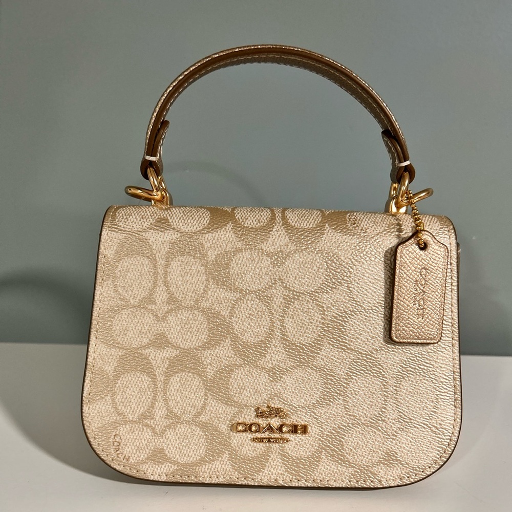 Coach handbag/ crossbody Gold color/Canvas